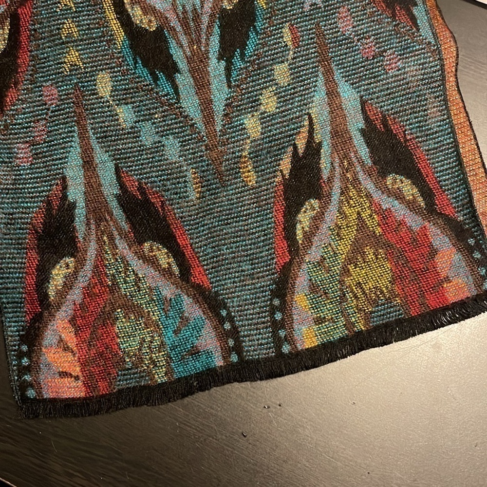 100% Cashmere Scarf Boho Art to Wear Length 78” Width 12.5” EUC - Picture 4 of 8